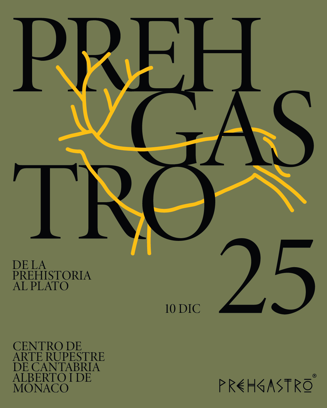 Cartel de PrehGastro 2025. Congreso arqueogastronómico dedicado especialmente al territorio de Valles Pasiegos.
